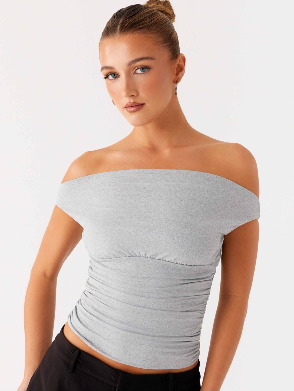 NWT Reva Off Shoulder Grey Top Peppermayo